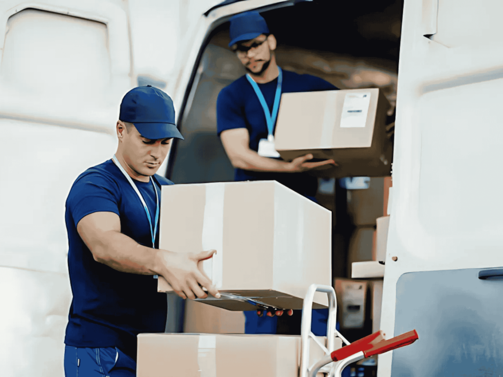 Movers from Clockwork Moving unloading boxes with efficiency in Lake Wylie, SC.