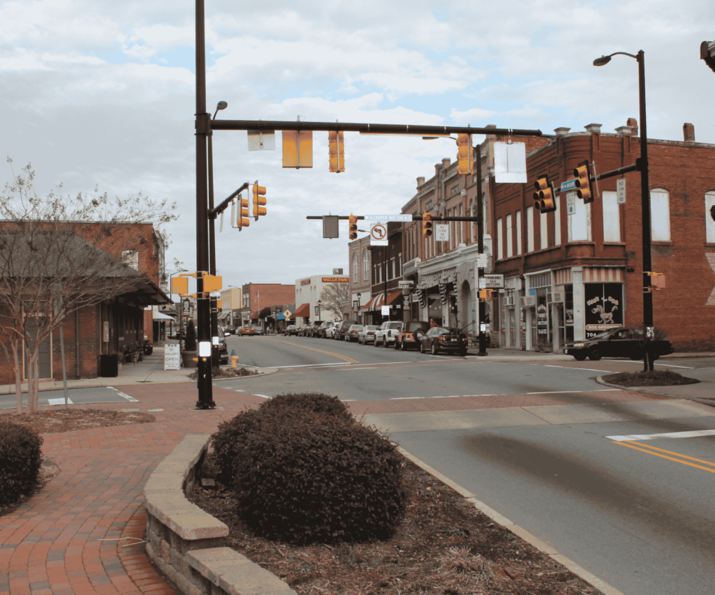 Mooresville downtown area - Clockwork Moving serving local businesses and residents.